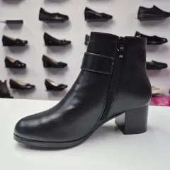 Ghete Dama negre cu toc gros si catarama, comode 527 — poza 3