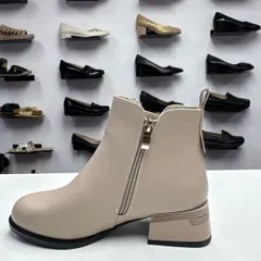 Ghete Dama 250 6670 Bej, toc gros, confort zilnic — poza 2