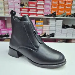Ghete Dama negre, elastic si fermoar, comode 53622 — poza 1