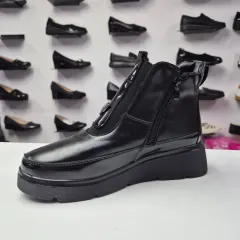 Ghete Dama negre cu elastic si fermoar, comode 518 Negru — poza 3
