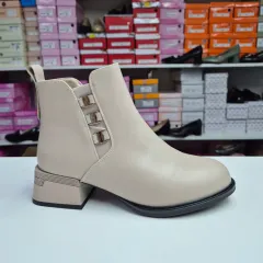 Ghete Dama 250 6670 Bej, toc gros, confort zilnic — poza 1