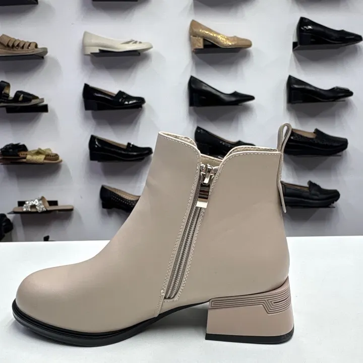Ghete Dama 250 6670 Bej, toc gros, confort zilnic