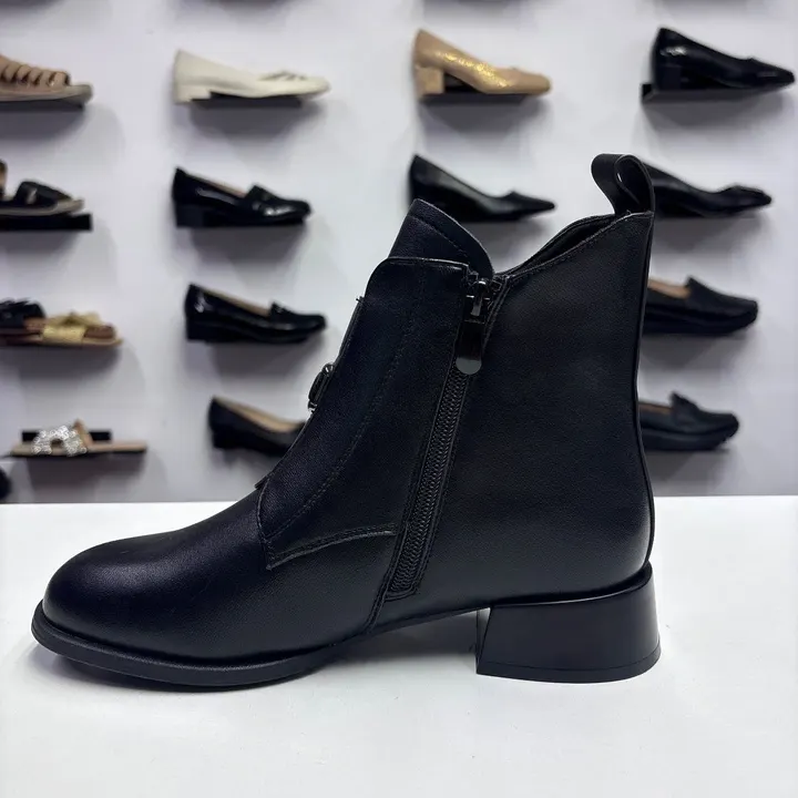 Ghete Dama negre, elastic si fermoar, comode 53622